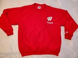 Chaqueta cortavientos suéter de atletismo Russell de los tejones de Wisconsin de la Universidad MED - Imagen 1 de 8
