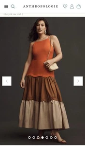 NWT Anthropologie x Maeve Colorblock Halter Tiered Maxi Dress - Size 1X - Picture 1 of 7