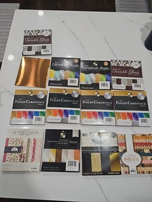 Bo Bunny, DCWV Collection 6x6 Paper pages Scrapbook Card Craft LOT OF 13 READ - Image 1 of 4