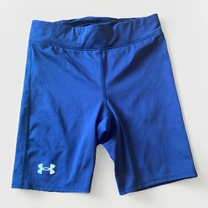 Under Armour Speedpocket Size M Blue Bike Athletic Shorts - Picture 1 of 7