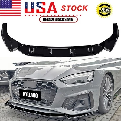 Parachoques delantero alerón labial divisor negro brillante para Audi A5 S-line S5 2021-2024 Foto 1 de 4