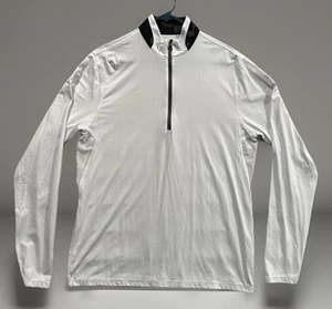 GREYSON Active Long Sleeve Shirt Sz M 1/4 Zip White Stretch Golf Company Logo - Picture 1 of 16
