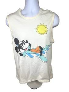 $4 Shirt Series – Disney Mickey Mouse Sleeveless Tank  -Cream - Size S - Beach - Picture 1 of 7