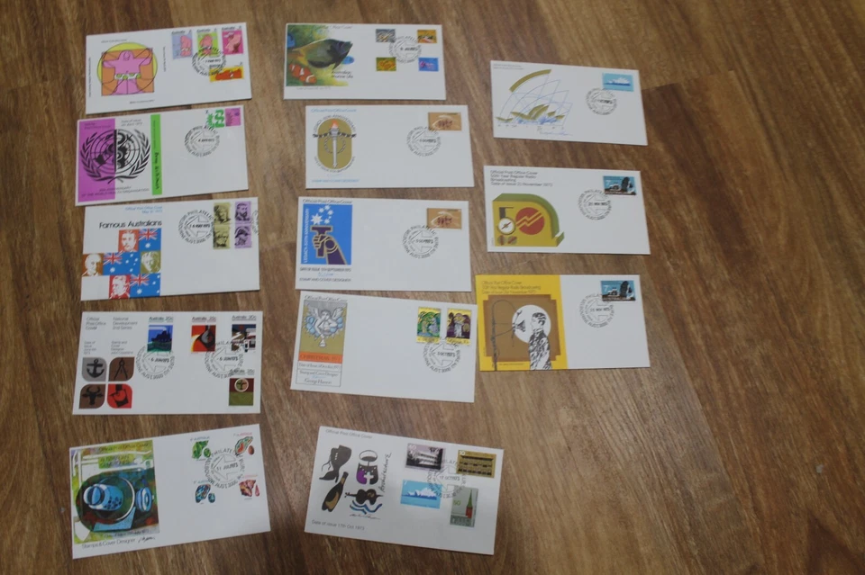 1973 FDC COVER x 13 NATIONAL DEVELOPMENT,METRIC CONVERSION, WHO, FAMOUS AUSTRALI - Image 1 of 1