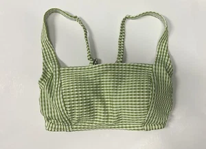 NWT Xhilaration Bikini Top Textured Square Neck Green Top Size 30 -36 D/DD - Picture 1 of 7