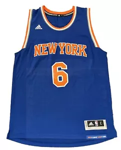 New York Knicks Jersey Large Porzingis Mens Blue Adidas - Picture 1 of 9
