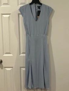 NWT Halogen V-Neck Cut-Out Midi Dress Women’s Small Blue  - Picture 1 of 8