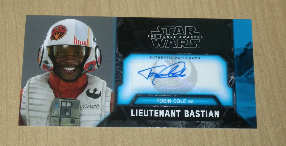 2017 Topps Star Wars Force Awakens widevision autograph Tosin Cole BASTIAN /25 - Image 1 of 1