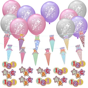 Schuleinführung Schulanfang Einschulung Deko Set - Girlande + Ballons + Konfetti - Bild 1 von 1