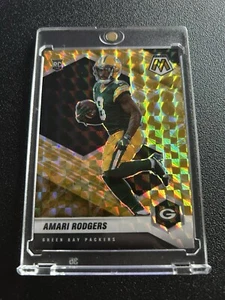 2021 Panini Mosaic Amari Rodgers RC Packers YELLOW Reactive Prizm Color Match - Picture 1 of 2