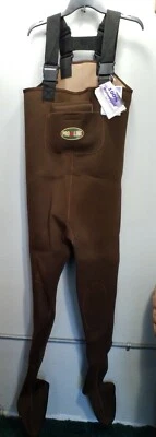 Proline Deluxe Neoprene Chest Waders Size M Dark Brown Stocking Foot Waterproof - Image 1 of 4