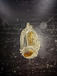 Wire Wrap Pendant imperial topaz, tigers eye, Watermelon tourmaline - Picture 1 of 2