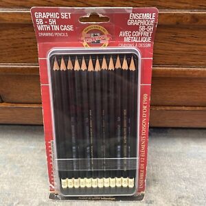 Koh-i-noor 8B-2H Drawing Artist Pencil Set with Tin Case 12 Pack