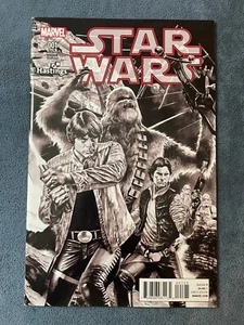Star Wars #1 Hastings BW Variant Marvel 2015 Luke Skywalker Mico Suayan Cover NM - Picture 1 of 4