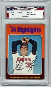 1975 Topps #5 Nolan Ryan Highlights AGC 9 Mint - Picture 1 of 2