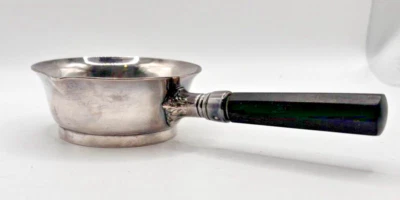 Calentador de salsa de mantequilla de plata internacional 4 0z marcado IS plata soldada acanto Foto 1 de 4