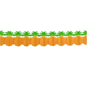 3.6m Pineapple Tissue Paper Bunting Garland Hawaiian Luau Tropical Summer Party - Picture 1 of 1