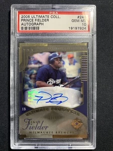 2005 UD ULTIMATE COLLECTION AUTO /99 PRINCE FIELDER RC Psa 10 TRUE GEM - Picture 1 of 2