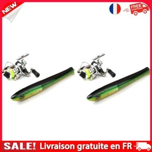 Portable Fish Shaped Mini Pocket Pen Telescopic Fishing Rod Reel Combo Set - Imagen 1 de 4
