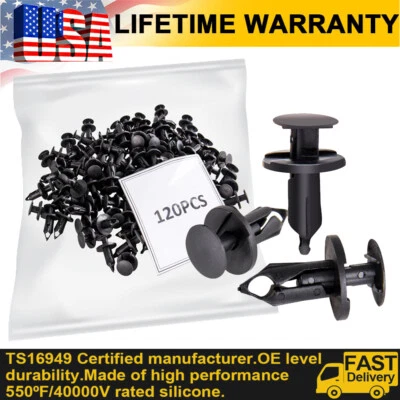 120 piezas remaches de plástico con orificio sujetador clips de empuje retenedor para guardabarros automático de automóvil 8 mm Foto 1 de 4