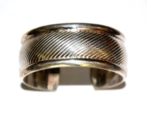 ENORME BRAZALETE NAVAJO LLK LARRY L. KAYE ESTERLINA 1" ANCHO GRANDE VINTAGE - Imagen 1 de 5