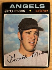1971 Topps Gerry Moses Baseball Card #205 Angels Catcher Low-Grade O/C Creased