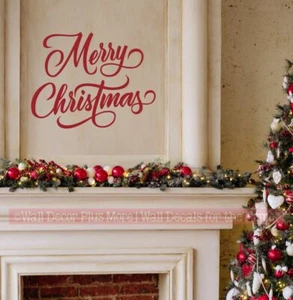 Winter Decor Merry Christmas Elegant Wall Word Letters Decal Sticker Holiday Art - Picture 1 of 8