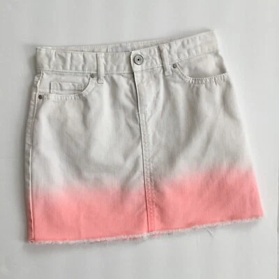 The Children’s Place Size 6X/7 Denim Skirt Girls Ombré White & Pink 5 Pockets - Image 1 of 4
