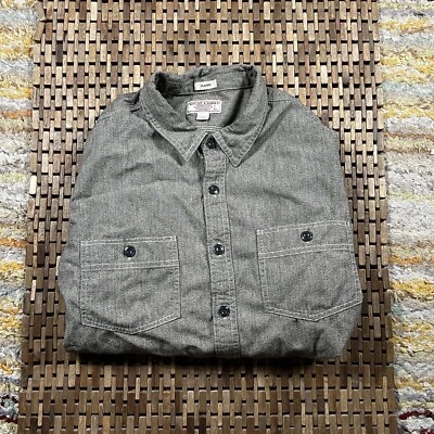 J.CREW Wallace & Barnes Grey Chambray Button Down Western Work Shirt Large L - Image 1 of 4