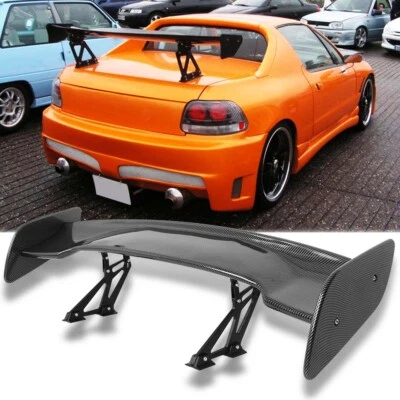 57" Carbon Rear Trunk Spoiler Wing Adjustable GT-Style For Honda Civic del Sol - Image 1 of 4