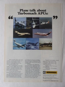 10/1984 PUB TURBOMACH SOLAR TURBINE APU FALCON FOKKER DORNIER CESSNA ORIGINAL AD - Foto 1 di 1