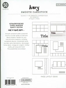 Ivory Smooth Cardstock 8.5 x 11" Tablet of 50 Sheets Acid & Lignin Free - Picture 1 of 1