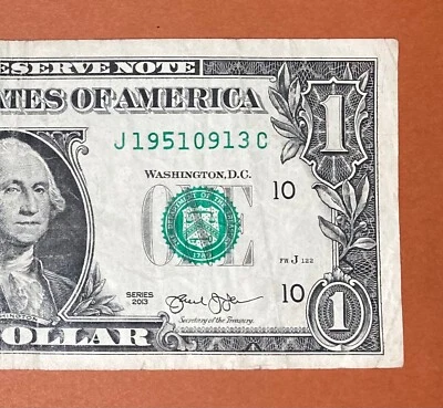 1951 September 13 (J 19510913 C) Birthday Note $1 One Dollar Bill ` - Image 1 of 3