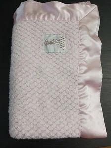 Little Giraffe Honeycomb Satin Baby Blanket 29" x 35" Pink  - Picture 1 of 11