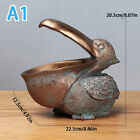 New Birds Shaped Key Storage Figurine Resin Pelican Statue Storage Basket Decor