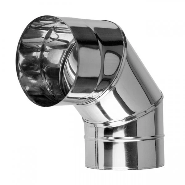 Stainless Steel 90 Degree Elbow Chimney Liner Bend 90° Multi Flue Stove Pipe - Image 1 of 2