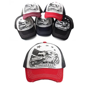 Unisex Mens United States Eagle Summer Mesh Snapback Baseball Cap Trucker Hats - Picture 1 of 11