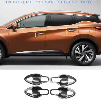Cubierta exterior de tazón de puerta lateral con patrón de fibra de carbono para Nissan Murano 2015-2024 Foto 1 de 4
