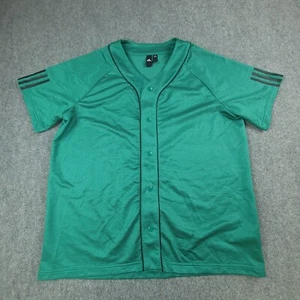 Adidas Baseball Trikot Erwachsene Herren Gr. XL grün 3 Streifen Life Logo Druckknöpfe - Bild 1 von 9