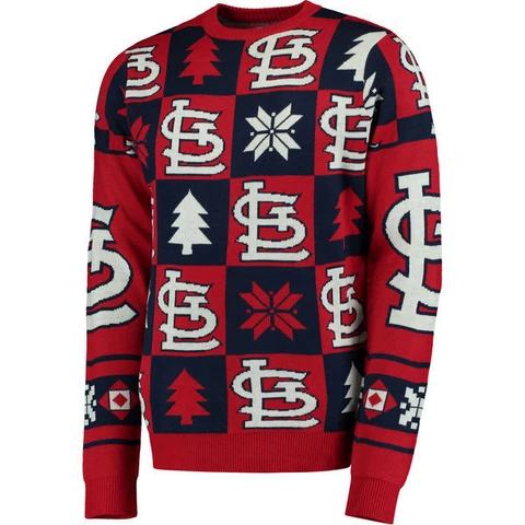 St. Louis Cardinals Patches MLB Ugly Crew Neck Sweater by FOCO Cover