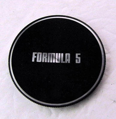 Formula 5 Camera Lens Cap Vintage Metal 58mm Front Threaded Screw On Black - Image 1 of 2