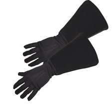 Medievale Guanti Moschettiere Nero Western Cowboy Guanti Cinque Dita