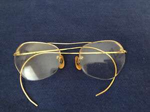 Antique Bauch and Lomb 12k gold filled wire rim glasses 
