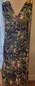Ladies Dress Size 14 Black Green Floral New With Tags Buy 3 Get 3rd Free 💜💚💜 - Picture 1 of 1