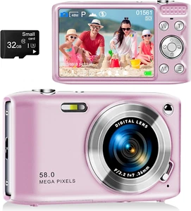 Digital Camera, Autofocus UHD 58MP 4K Vlogging Camera, 16X Zoom Point and Shoot - Picture 1 of 7