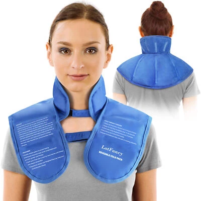 Neck Shoulder Back Pain Relief Gel Ice Pack Reusable Cold Therapy Wrap Gift - Image 1 of 4