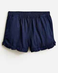 Crewcuts Everyday Girls Shorts 10 Cotton Navy Elastic Waist Pockets Ruffle NWT - Picture 1 of 6