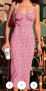 Commense Women’s Small Pink Cami Floral Bohemian Vacation Midi Dress-NWT - Picture 1 of 8