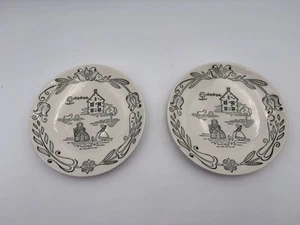 Royal China Bucks County PA Dutch (2) Small Plates 6.25” Green/ivory - Picture 1 of 9