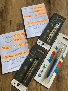 Penna a sfera Parker JOTTER ORIGINALE BLU canna BLU 2076052/2125074 (1 PENNA + 2 RICARICHE - Foto 1 di 22